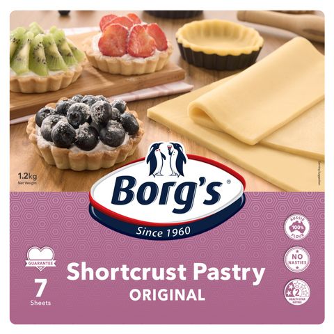 PASTRY - BORGS SHORTCRUST PASTRY SHEET 1.2KG
