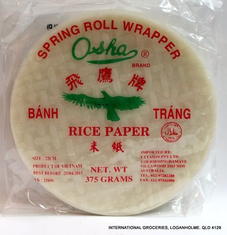 RICE PAPER - ROUND WRAPPERS 22CM