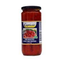 PEPPERS - CAPRICCIO FIRE ROASTED SWEET RED PEPPERS 450G