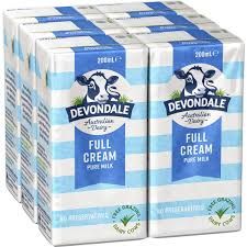 MILK FULL CREAM 1L UHT DEVONDALE