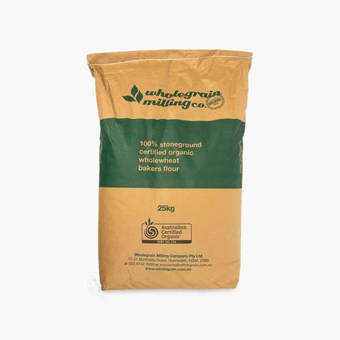 FLOUR STONEGROUND WHOLE WHEAT BAKERS SUSTAINABLE 25KG