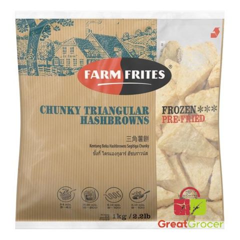 HASH BROWNS - TRIANGLE FARM FRITTES (10 x 1KG)