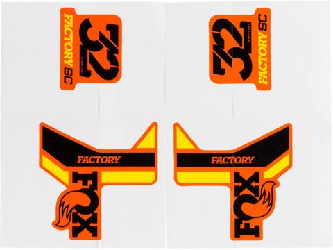 Decal Kit: 2018, 32 SC, F-S, Black/Yellow Logo, Shiny Orange Background