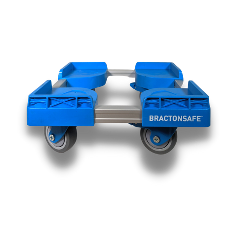 Drum Trolley / Lockable Wheels / Aluminium Blue Plastic