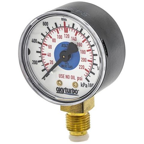 Gauge / Pressure / 0-1600KPa / 1/4"bsmp / Suit Postmix Reg (SPRGI16CD)