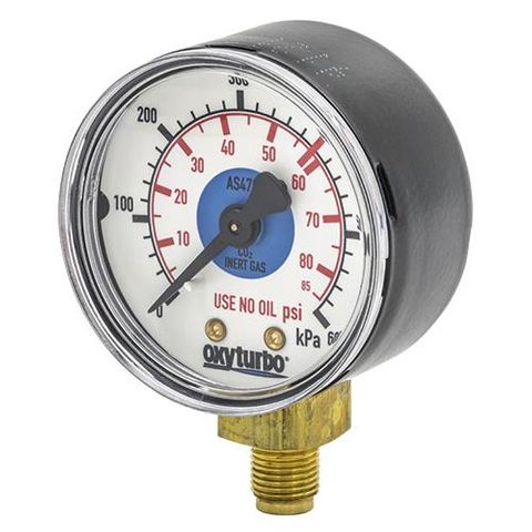 Gauge / Pressure / 0-600KPa / 1/8"bspm / Suit OxyTurbo (SPRGIGIG)