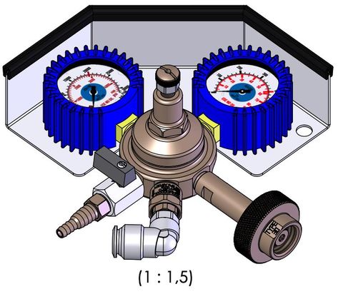 Regulator / CO2 / Bottle Mount / 275kPa OUT / w/Gauge Guard (GA8020)