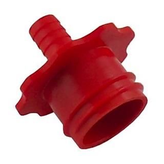 BIB Sanitizer Connector/3/8" Barb/ Red/ MCDS/ Suit Coca-Cola (#120085040)