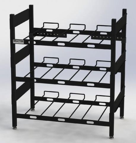 BIB RACK 3 SHELVES X 2 BOXES UNDERCOUNTER FLAT PACK (733x808mm)