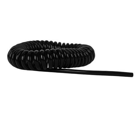 Tube / PU Coiled / Black / 6x10mm / 5m