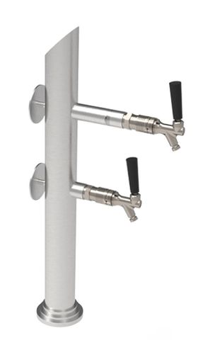 Font / K2 / Flooded / Stainless / 2W (taps stacked vertically)