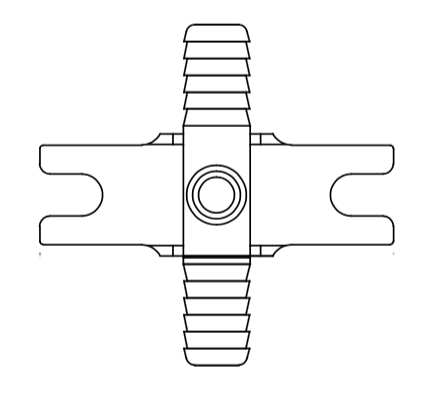 Tee / Reducing / Stainless / 10x6x10mm w/ bracket