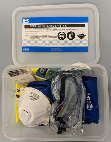 Safetykit-gloves/goggles/signs/ph Teststrips/apron