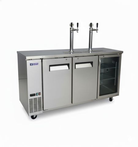 Keg Fridge / Stainless / 3Door / 1Glass+Shelves / (font sold separately)