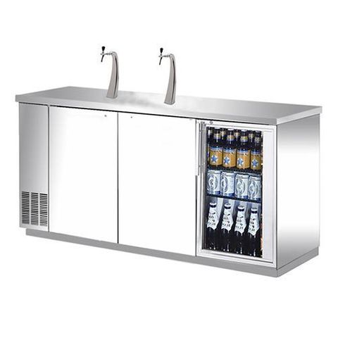 Keg Fridge / Stainless / 3Door (1Glass+Shelves) / fridge only