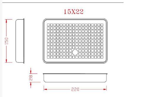 CountertopPressedDripTray/Celli/220x150x28mm