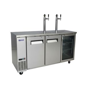 Keg Fridge / Stainless / 3Door / 1Glass+Shelves / (font sold separately)