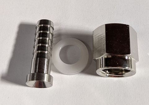 Straight / 1/4" FFL to 1/4" barb (6mm) w/olive /(gas)