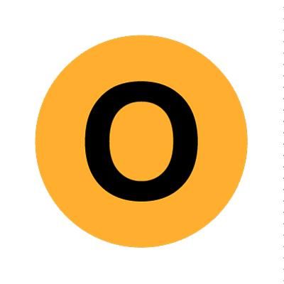 Round Button Cap / O / Orange-Black