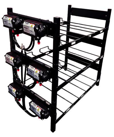 BIB RACK 3 SHELVES X 2 BOXES UNDERCOUNTER FLAT PACK (733x808mm)