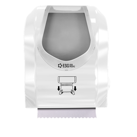 OPTISERVE ROLL TOWEL DISPENSER SLIM GLOSS WHITE ECOWASH DISPENSER