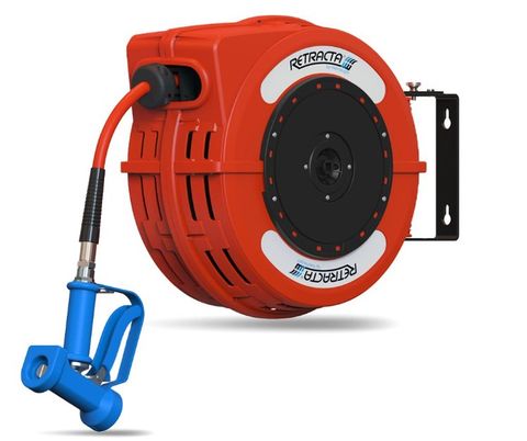 RETRACTA C1 HOSE REEL (RED) - HOT/COLD WATER 1/2" X 12M HOSE WITH TRIGGER
