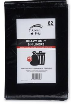 GARBAGE BAGS HD 82LTR 250/CTN