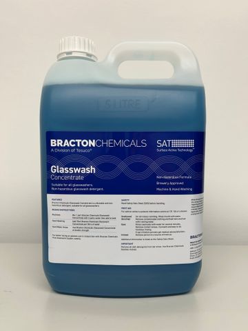 GLASS WASH DETERGENT BRACTON BLUE CONCENTRATE 5LTR