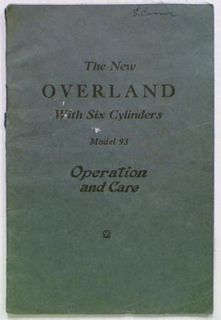 The New Overland With Six Cylinders Model 93