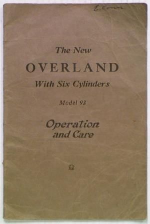 The New Overland With Six Cylinders Model 93