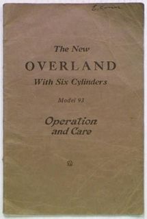 The New Overland With Six Cylinders Model 93
