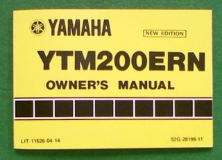 Yamaha YTM200ERN 3 Wheeler Trike Owner's Manual