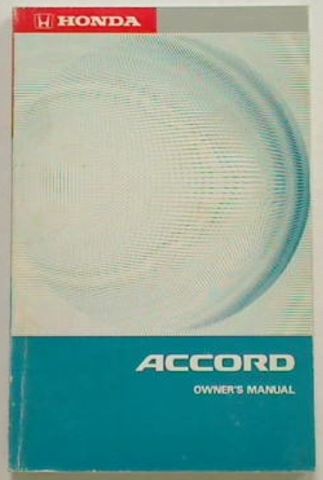 Honda Accord Owner's Manual 1991