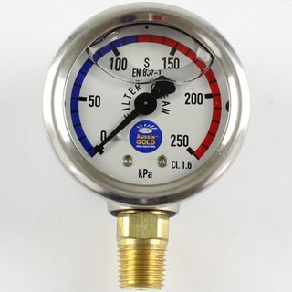 Pressure Gauge - S/Steel Liquid Filled Bottom Mount