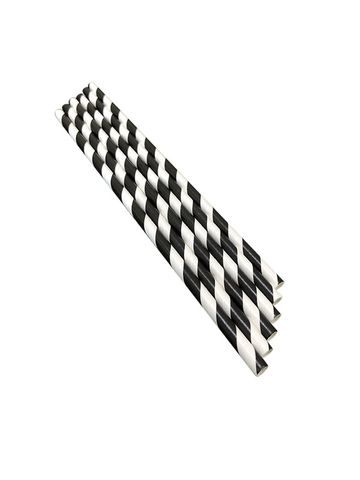 Paper Straw (Regular) Black & White Striped