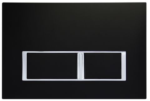 R&T Push Plate Square Button BLACK/Chr