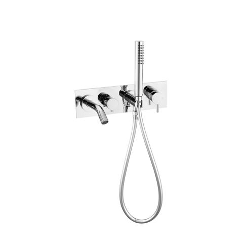 Mecca Wall Mount Bath Mix w/Hand Shwr CH