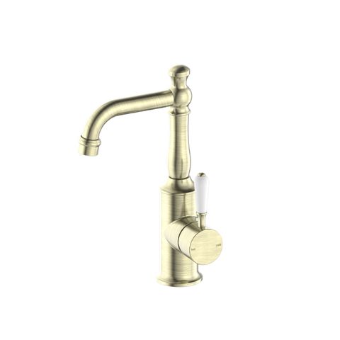 York Basin Mixer w/Wht Porc Lvr  AB
