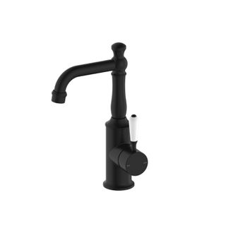 York Basin Mixer w/Wht Porc Lvr  MB