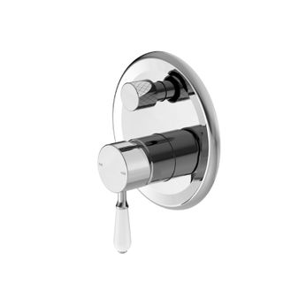 York Shwr Mixer w/Div w/Wht Porc Lvr  CH