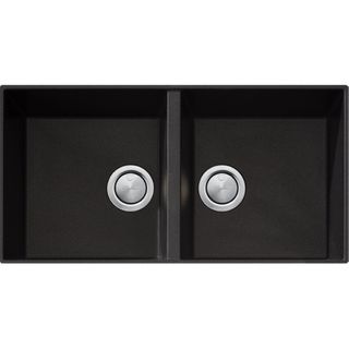 ST-BL1563U SAN-BLACK Dbl Bowl UM Sink