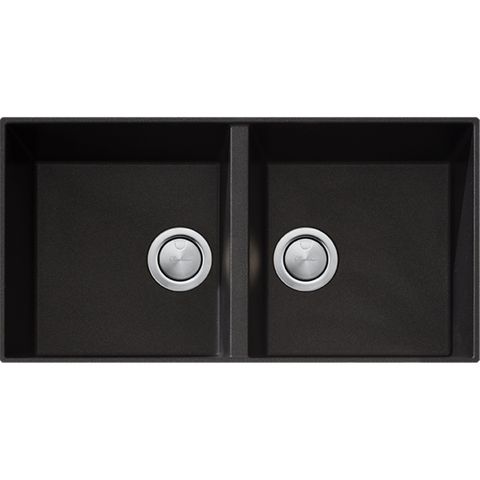ST-BL1563U SAN-BLACK Dbl Bowl UM Sink