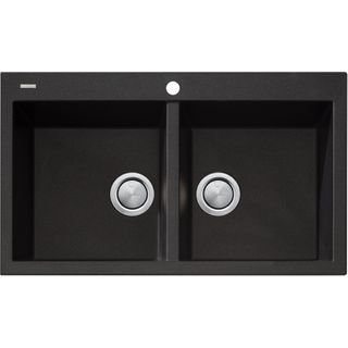ST-BL1564 SAN-BLACK Dbl Bowl TM Sink
