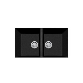 Santorini Black Piccolo Double Bowl U/M
