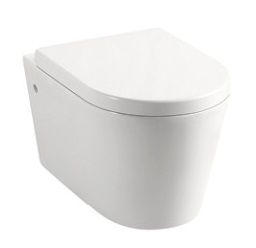 Aleppo Rimless Wall Hung Pan Slim Seat Gloss White