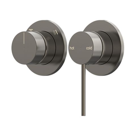 Argia Shower/Wall Mixer with Diverter Gun Metal Lead Free