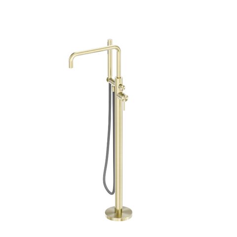 Zen SS316L Floor Bath Mixer w/Outdr Hose