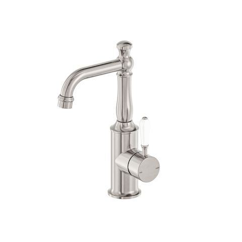 York Basin Mixer w/Wht Porc Lvr  BN