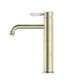 York Str Tall Basin Mixer w/Wht Porc Lvr