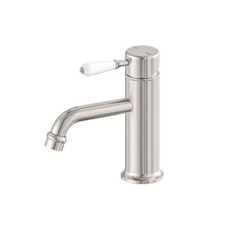 York Str Basin Mixer w/Wht Porc Lvr  BN